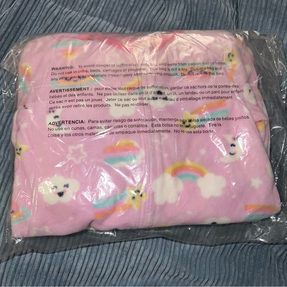 Absorba Kids' 2-pack Fleece Blanket Sleeper Heart Rainbow Stars Clouds 💗🌈⭐️☁️ - Picture 8 of 11